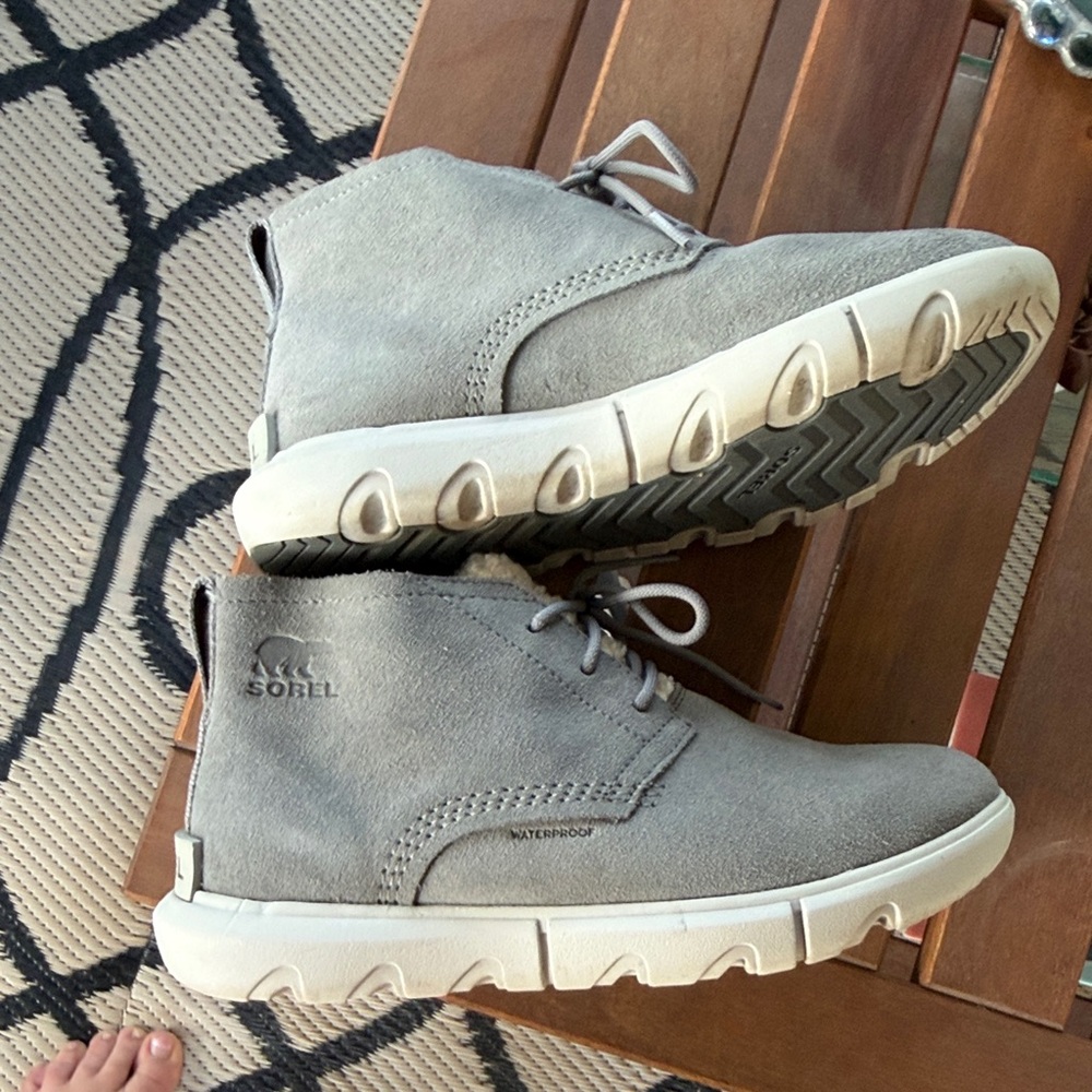 Sorel Gray Waterproof Suede Ankle Boots - Picture 9 of 10